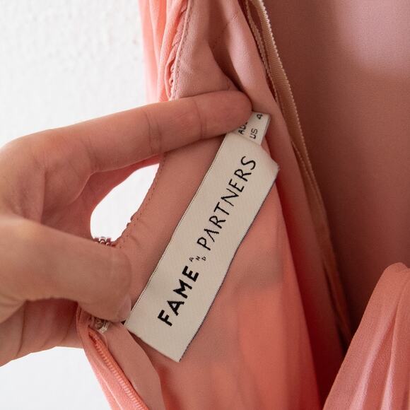 Fame and Partners Pleated Evening Cutout Gown - Picture 5 of 5